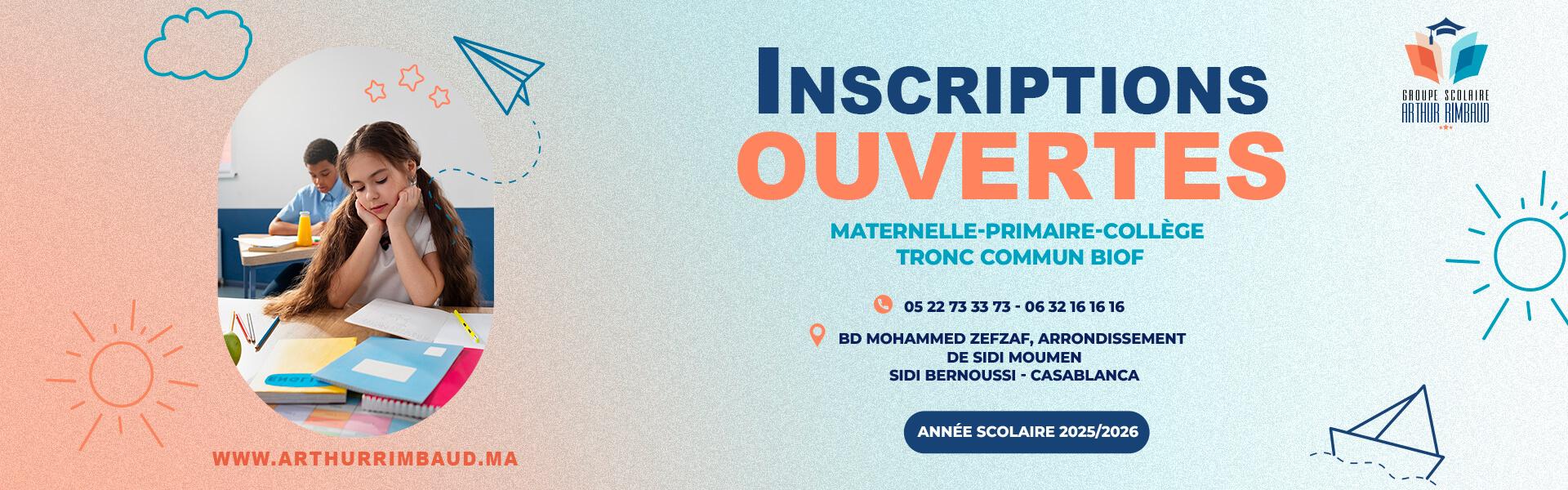 Inscriptions ouverts 2025/2026